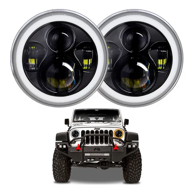 Par Farol Led Com Seta Alto E Baixo Jeep Troller Defender...