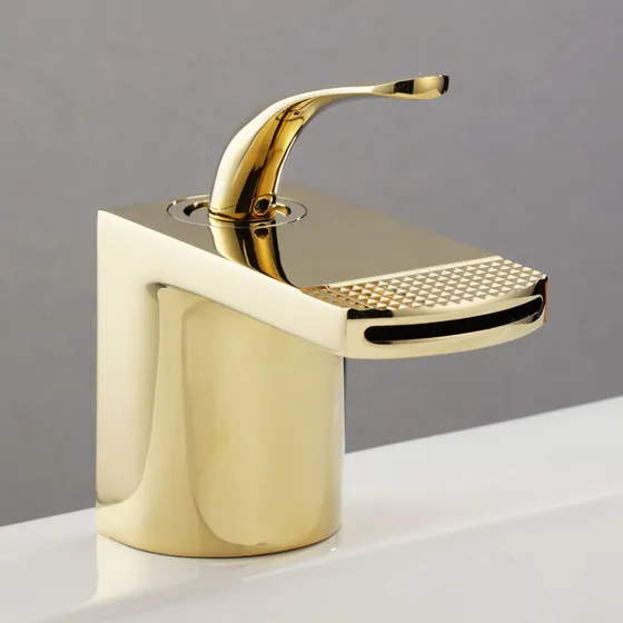 Grifo Lavabo Cascada Oro Rosa Negro Baño Domestico Encimera