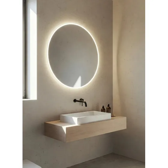 Espejos Con Luz Led, Redondo, Irregural O Rectangular Blanco
