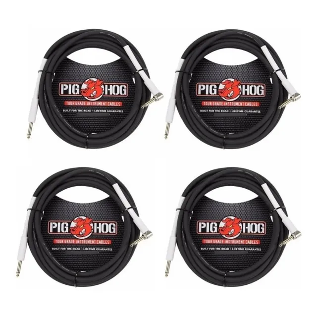 Cable P/instrumento Pig Hog Ph186r Negro De 5.64m 4 Pzs 
