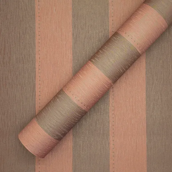 Papel Muresco Vinilico Plisse Raya Marron Cobrizo 65066 Soul