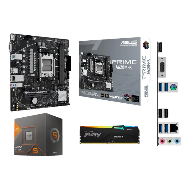 Kit Actualizacion Amd Ryzen 5 8600g Asus A620 16gb Ddr5 Rgb