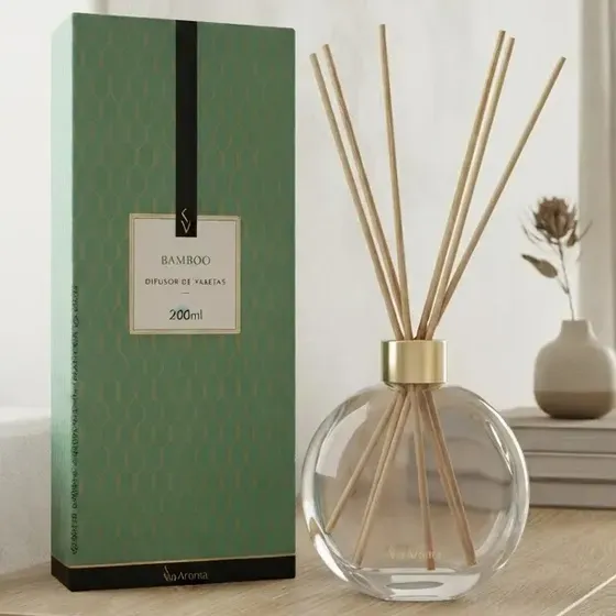 Difusor de Varetas de Ambiente Via Aroma Bamboo 200ml | Aromatizador Refrescante
