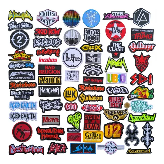 Bandas De Rock Parches De Música X4 Coser Chaqueta De Jean