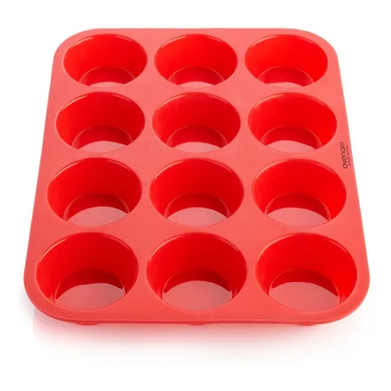 Molde Muffins De Silicona Goma Horno Cupcakes X12 Reposteria Color
