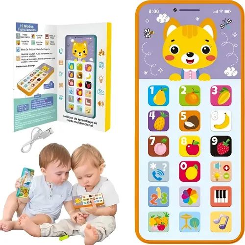 Teléfono Móvil De Juguete Con Funda De Silicona De Pollito, Sonidos Y Canciones Para Bebés De 6 Meses, Volumen Ajustable