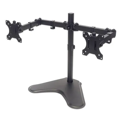 Soporte 2 Monitores Manhattan 13 - 32puLG Escritorio 461559 Color Negro
