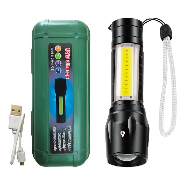 Mini Linterna Led Recargable Camping Foco Ajustable Con Zoom Color de la luz Blanca