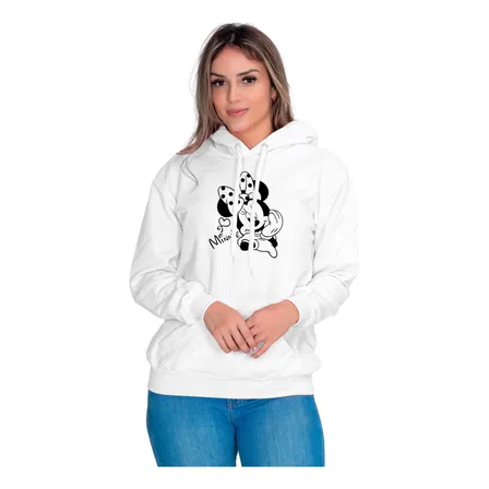 Moletom Feminino Estampado Minnie Blusa De Frio Canguru