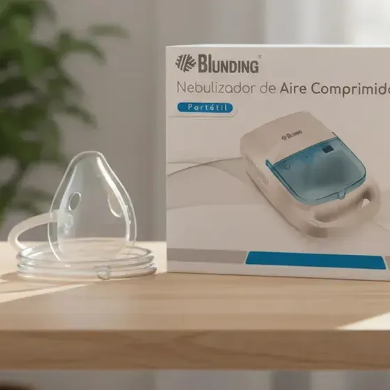 Nebulizador Pistón Blunding BEQ-09 Portátil Adulto Pediátrico Blanco