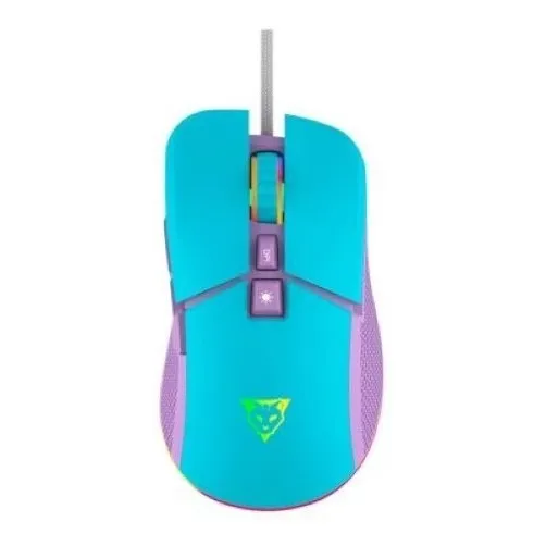 Mouse Gamer Ocelot Alámbrico Creators RGB con 7 Botones Color Azul con Morado Modelo OCM CANDY BLUE