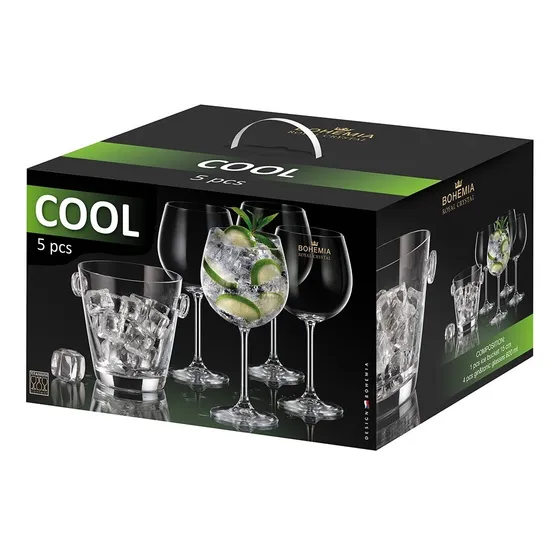 Copas Set 5 Pcs Gin Tonic X4 + Hielera 