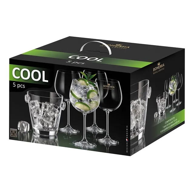 Copas Set 5 Pcs Gin Tonic X4 + Hielera 
