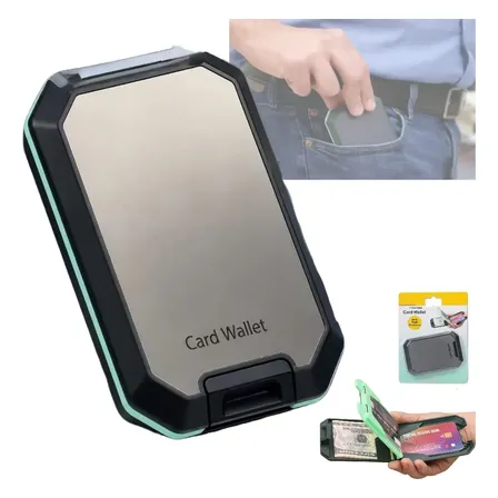 Cartera Antirrobo Ultradelgada Hombre Mujer Tarjetero Rfid Gris Liso