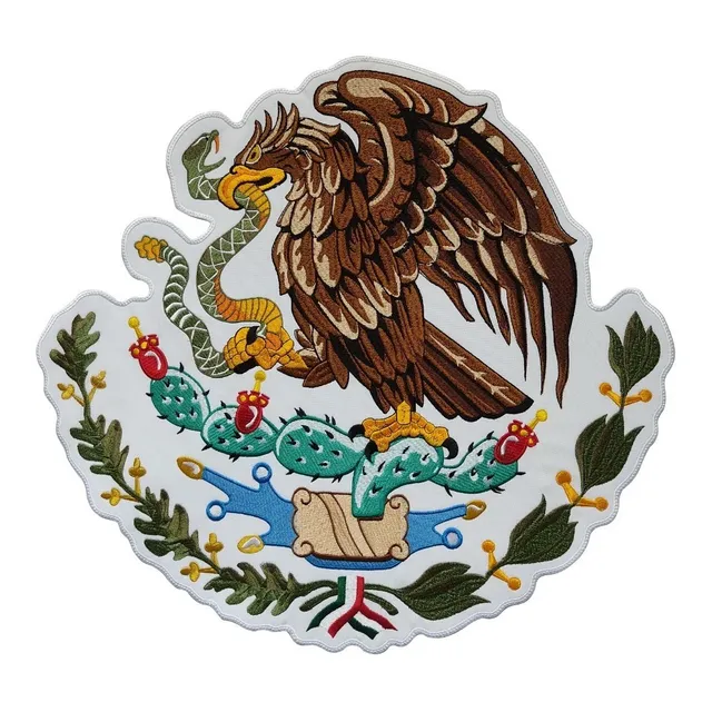 Parche Bordado Aguila Escudo Bandera De Mexico Gran Escala
