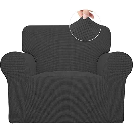 Cubre Sofa Protector Sillon Elastizado De Tela 1 Cuerpo Color Negro