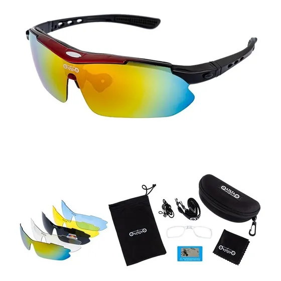 Óculos Ciclismo Ciclista Bike Mtb 5 Lentes + Suporte P/ Grau