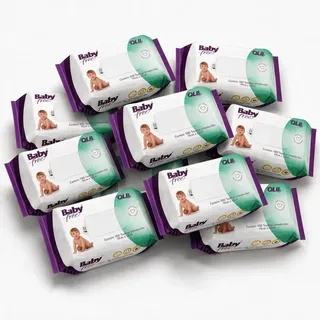Kit 1000 Toalhas Umedecidas Qlb Baby Free Sem Álcool 10 Pacotes