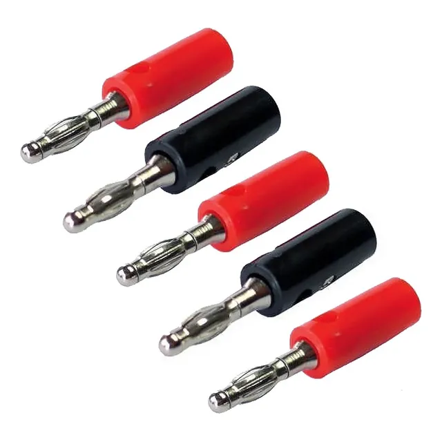 Mgsystem Juego X5 Plugs Conector Banana Macho 4mm Plata