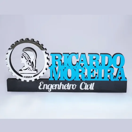 Placa Profissão Engenheiro Civil Personalizada Mesa Decor