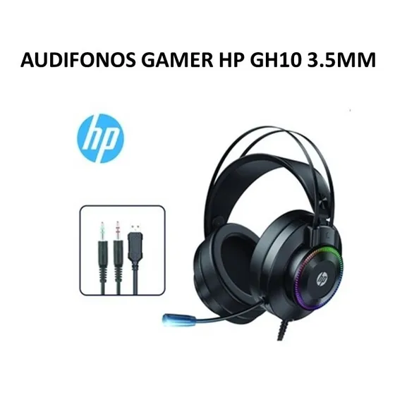 Audifonos Gamer Hp Gh10 3.5mm Con Luz Led Rgb