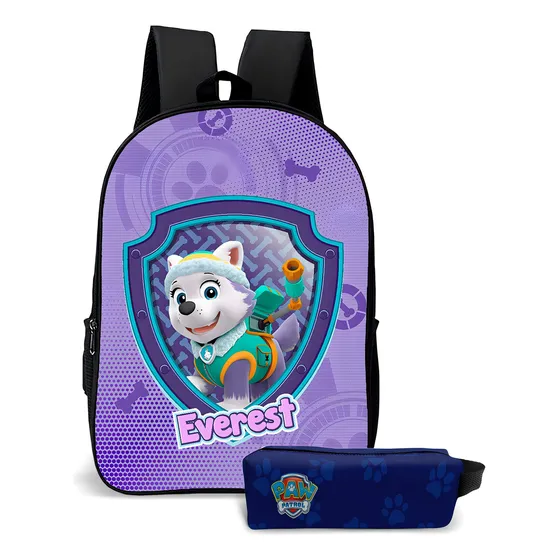 Mochila Escolar Com Estojo Infantil Patrulha Canina Cor Everest Desenho Do Tecido Patrulha Canina 8