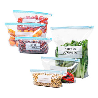 10 Bolsa Grande Reutilizable Refrigerador Sellable Comida 10 Bolsa Grande Reutilizable Refrigerador Sellable Comida