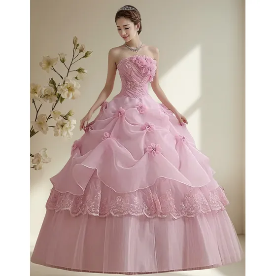 Vestido De Quinceañera Novia Princesa Matrimonio  Color Rosa