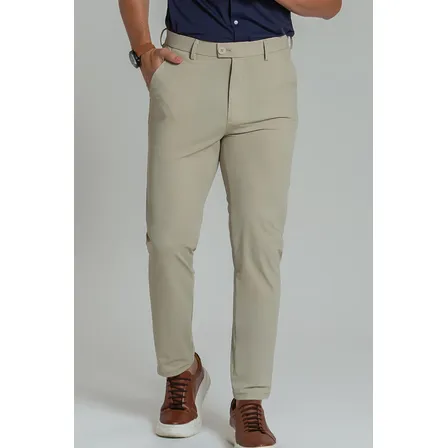 Calça Masculina Alfaiataria Poliamida Slim Elastano Social