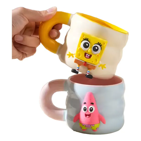 Taza Importada De Diseño Bob Esponja Y Patricio Imantada