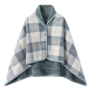 Manta Polar Unisex Portátil A Cuadros Con Doble Botón Manta Polar Unisex Portátil A Cuadros Con Doble Botón