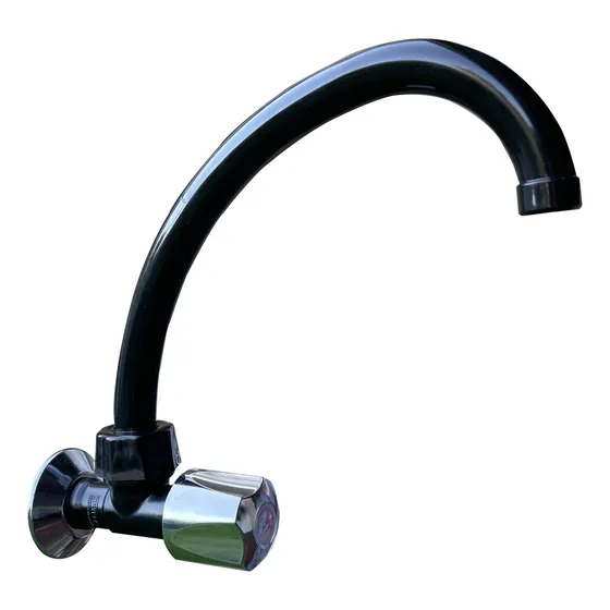Canilla Grifo De Pared Negra - Pico Curvo - Ginyplas Cocina Color Negro