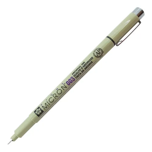 Bolígrafo Nankin Sakura Pigma Micron XSDK 003, tinta negra, color negro 0.03, color exterior estándar