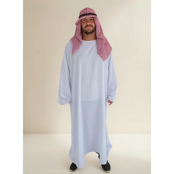 Traje Tradicional De Sheik Árabe Com Hijab Adulto