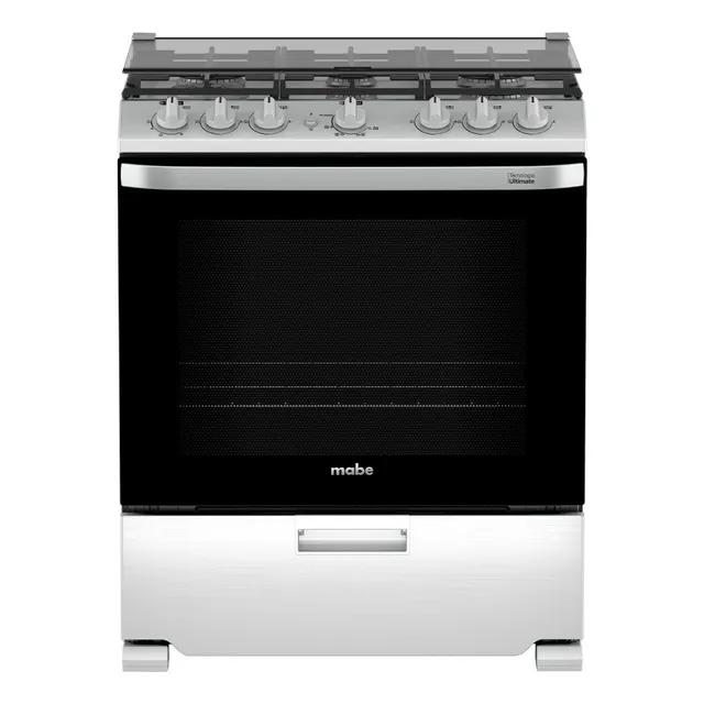 Estufa Mabe Emh7602dss0 A Gas 6 Quemadores Gris 127v Puerta Con Visor