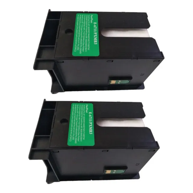 Kit 2 Cajas Mantenimiento Para Epson T6711 Wf 7111 7621 7710