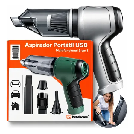 Mini Aspirador de Pó Betahome Portátil 120W USB Soprador Sem Fio 6000Pa Compacto