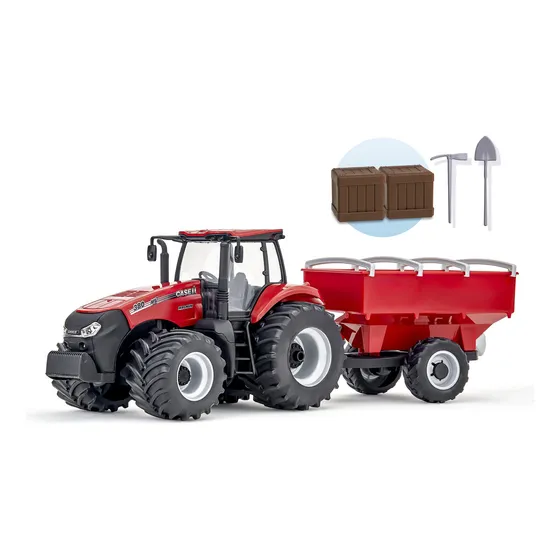 Trator Case Magnum Graneleiro Réplica Brinquedo Realista AFS 380 Usual Brinquedos