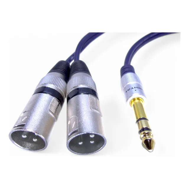 Cable Plug 1/4 Trs Esteréo A 2 Xlr Canon Macho 1.8 Mts