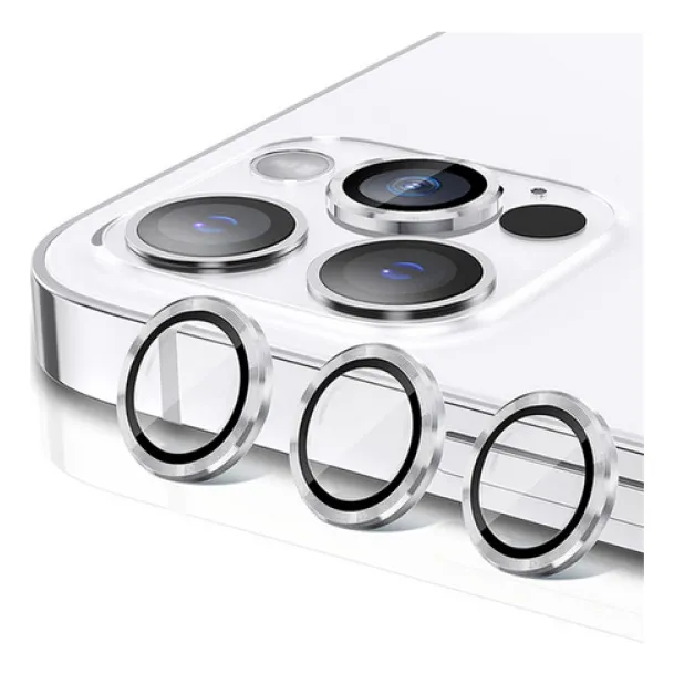 3 Aros Protector Vidrio Templado Camaras iPhone 14 Pro / Max
