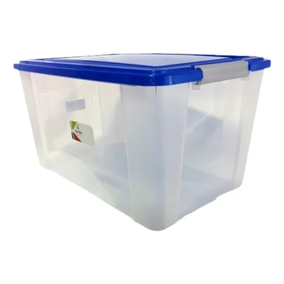 Caja Escolar Organizadora Grande 68lts Transparente Con Tapa