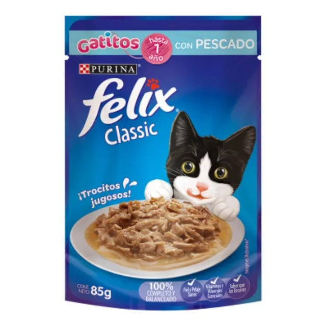 Alimento Húmedo Para Gato Felix® Gatitos Pescado Sobre 85g