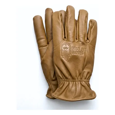 Luva Moto Couro Legitimo Custom Cafe Racer Old School Sem Forracao Vintage Urbana Motociclista Luvas Masculina Feminina Marrom-claro G