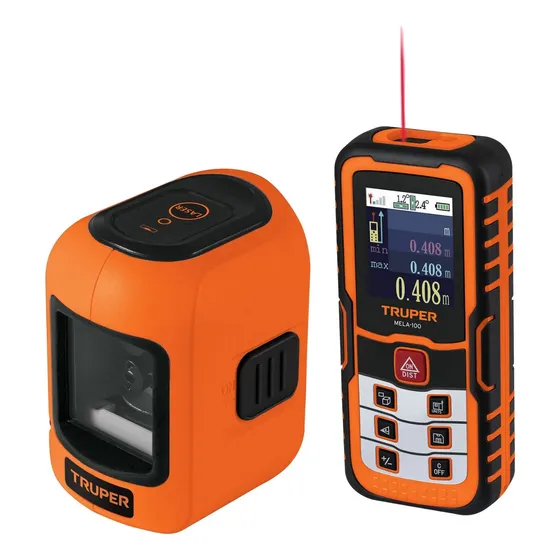 Kit Medidor De Distancia Laser 100m + Nivel Laser Truper