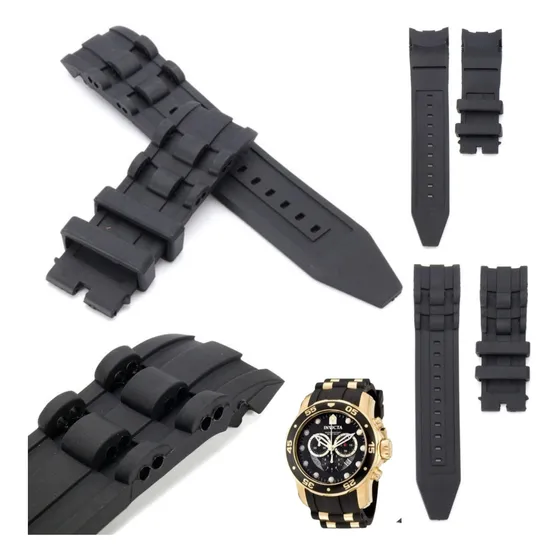 Pulseira Invicta Pro Diver Silicone 6983 6981 6977 6991 6993 Cor Preto Largura 26 mm