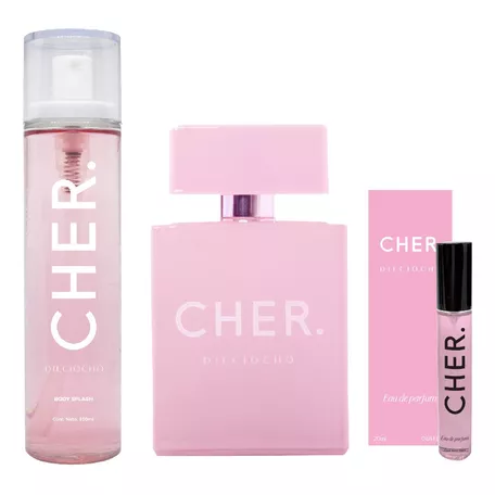 Set Perfume Mujer Cher Dieciocho + Talla 20 Ml+ Body Splash