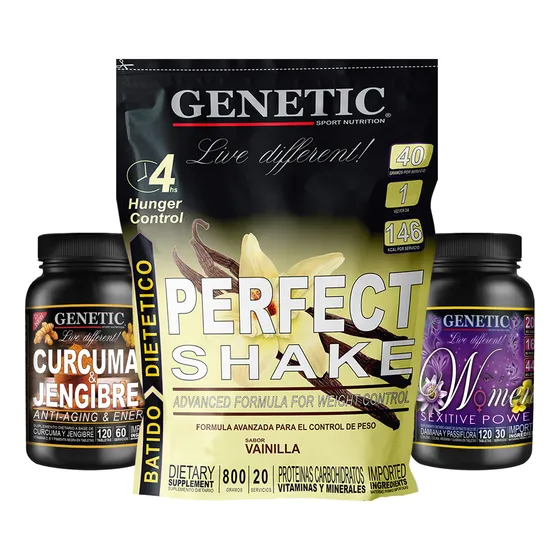 Vigor Femenino Batido Perfect Cúrcuma Jengibre Women Genetic