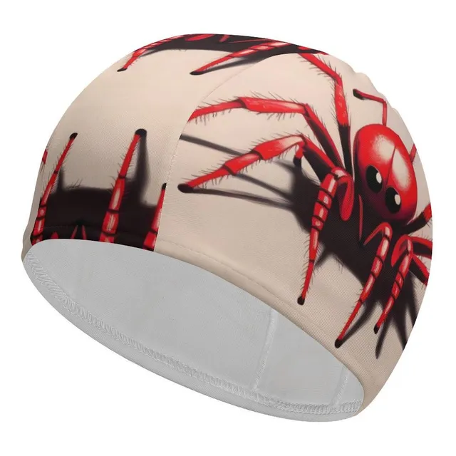 Bonito Gorro Baño Araña Roja Para Hombr Mujer Pelo Corto