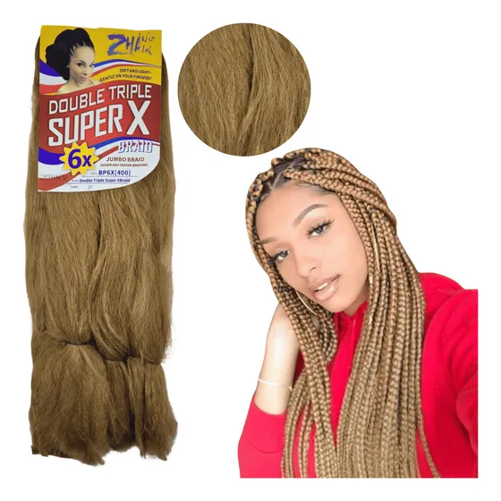 Cabelo Jumbo Super X Kanekalon Tranças Box Braid Dread 400g Cor Loiro Mel #27
