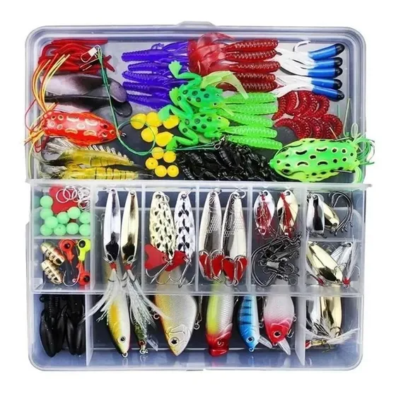 Kit Com 141 Iscas Artificiais + Estojo